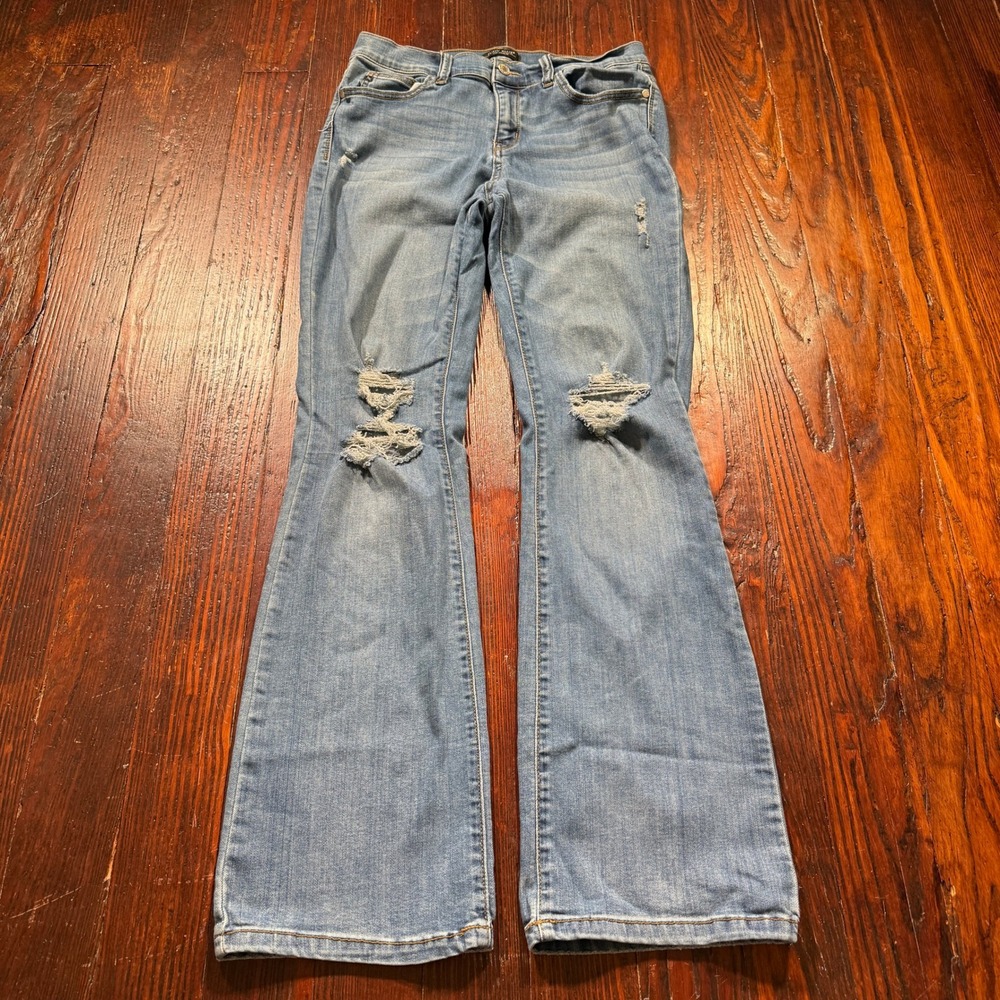 Judy Blue Light Blue Distressed Boot Cut Jeans